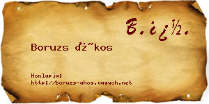 Boruzs Ákos névjegykártya