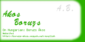akos boruzs business card